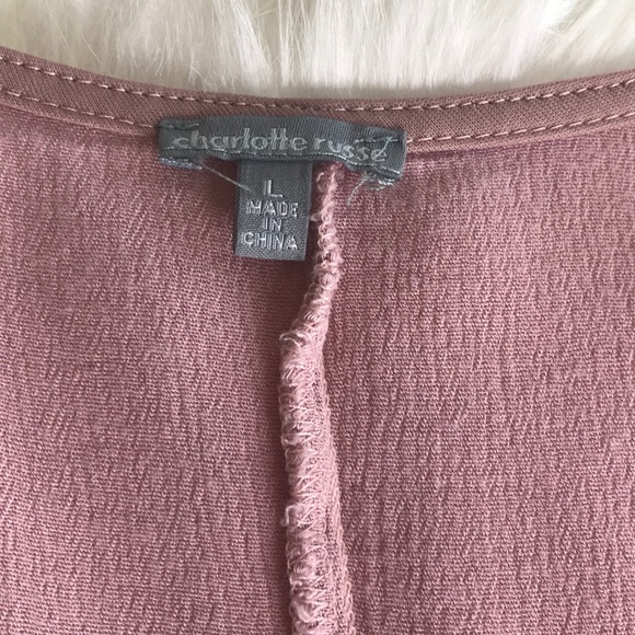 Charlotte Russe faux wrap top Blush pink large - Picture 5 of 7